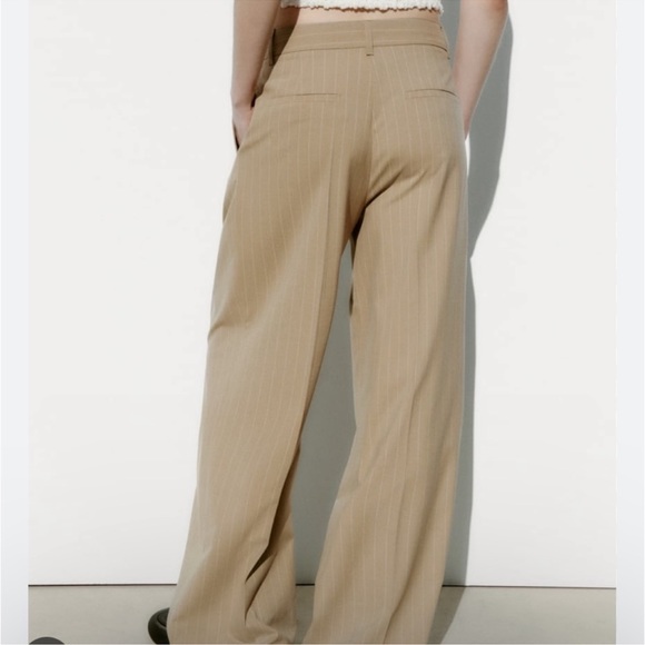 Zara striped wide leg pants bloggers fave NWT - Picture 4 of 6